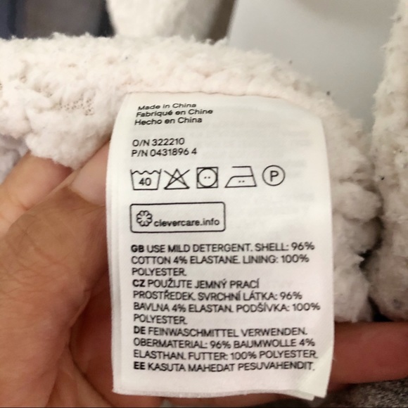 H&M | Fleece Lined Draped Cardigan Cream Gray XS - Picture 5 of 5